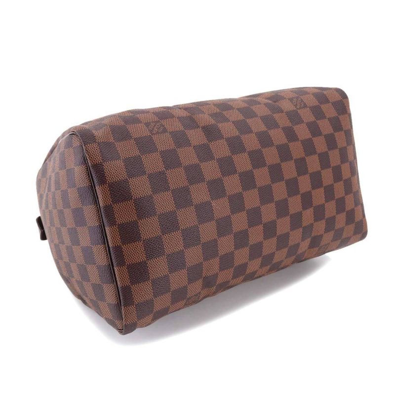 LOUIS VUITTON Damier Speedy 30 Hand Bag Ebene N41531 Brown Gold Hardware - Logoexplore - Image 4