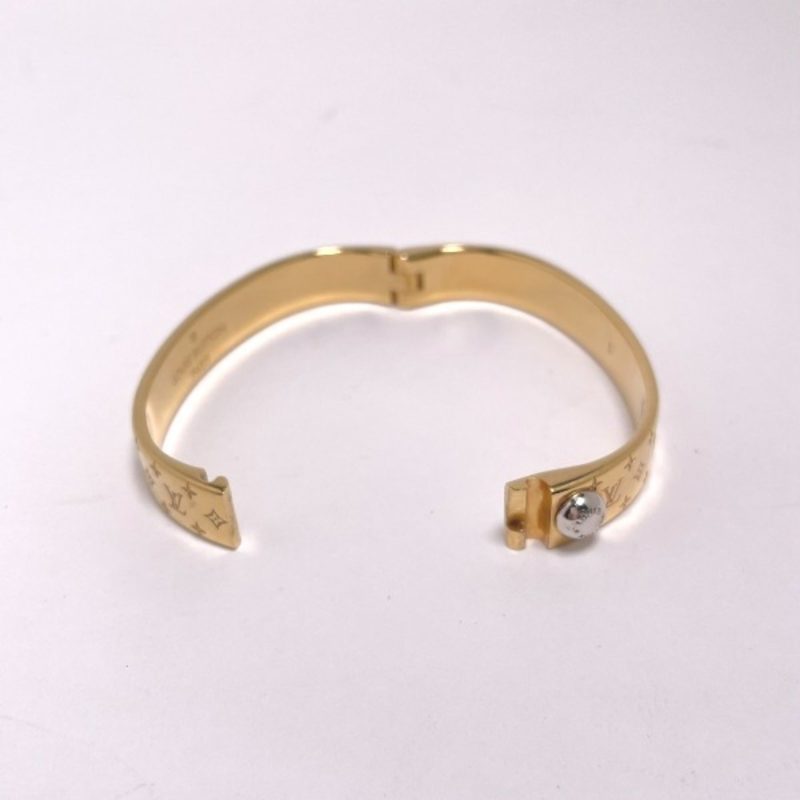 LOUIS VUITTON Cuff Nanogram Monogram S Size M00251  Gold Bracelet LV - Logoexplore - Image 6