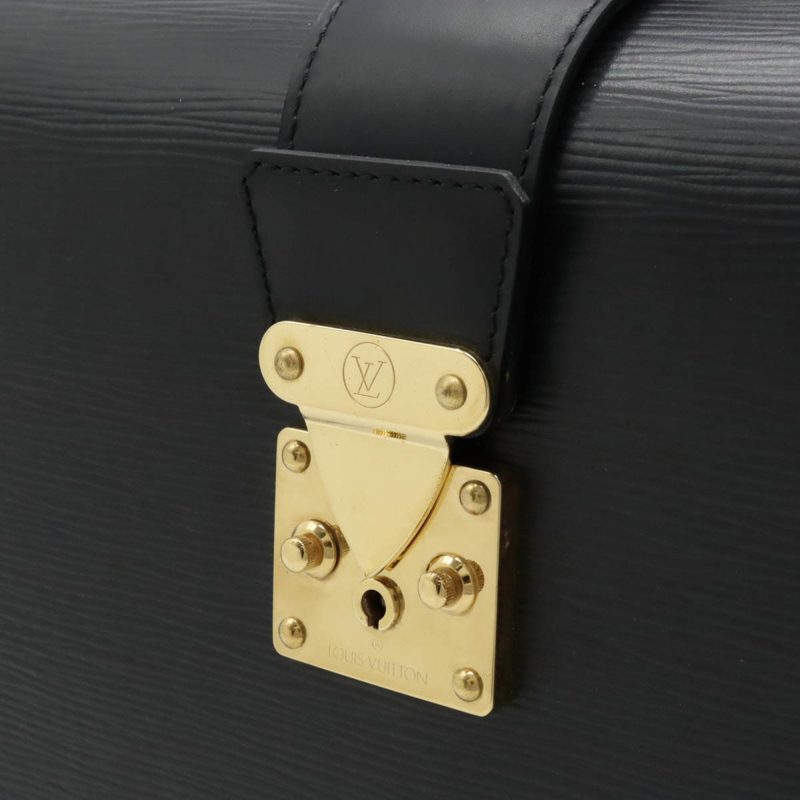 LOUIS VUITTON Epi Serviette Fermoir Bag Leather Noir Black Key Missing M54352 - Logoexplore - Image 8
