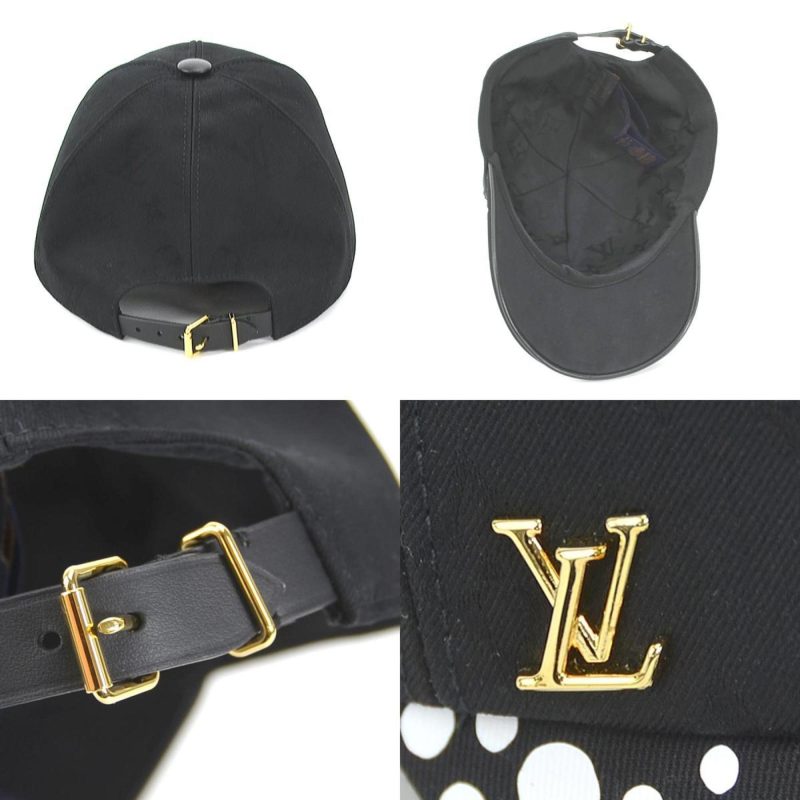 LOUIS VUITTON Cap LV × YK Infinity Dot Cotton Black Unisex M7069L - Logoexplore - Image 4