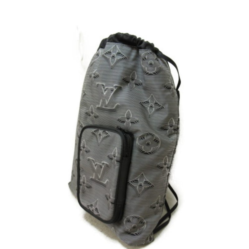 LOUIS VUITTON Drawstring Backpack Gray Textile [embossed Monogram material] M44940 - Logoexplore - Image 3