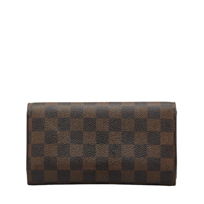 LOUIS VUITTON Damier Portefeuille International Long Wallet N61217 Ebene Brown PVC Leather Women's - Logoexplore - Image 3