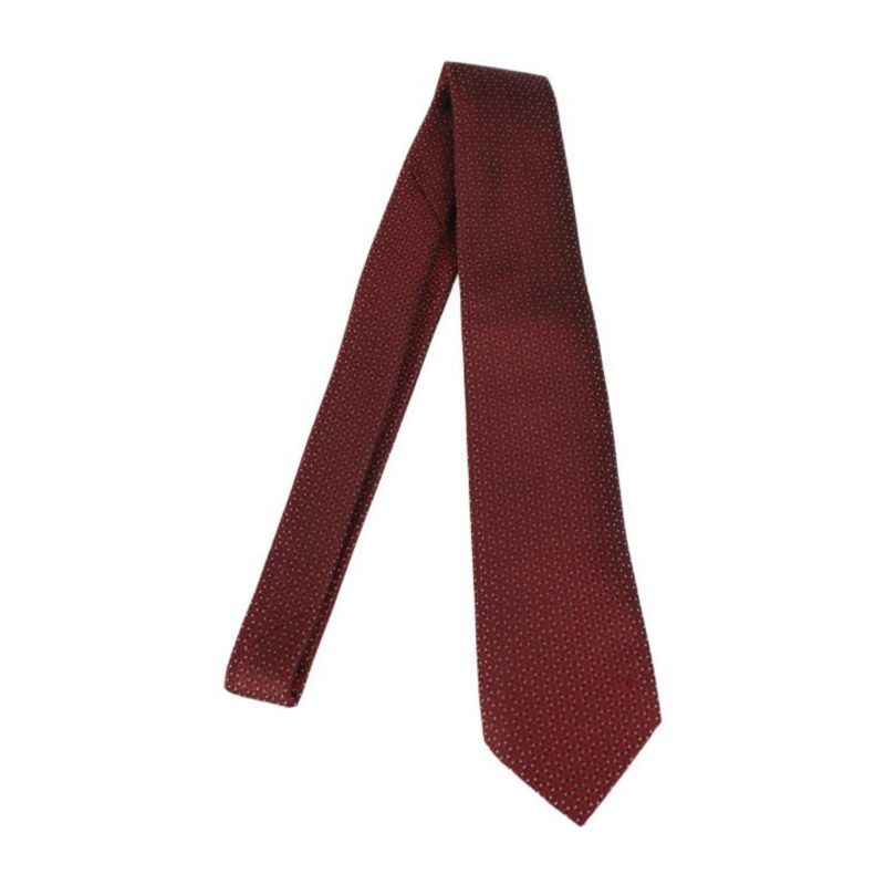 LOUIS VUITTON Cravat Echo Vie Tie M70983 Silk Bordeaux Black White Logo - Logoexplore - Image 2