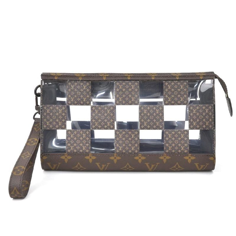 LOUIS VUITTON Clutch Bag Monogram Chess Stand Pouch PVC/Monogram Canvas Brown Men's M81588 - Logoexplore