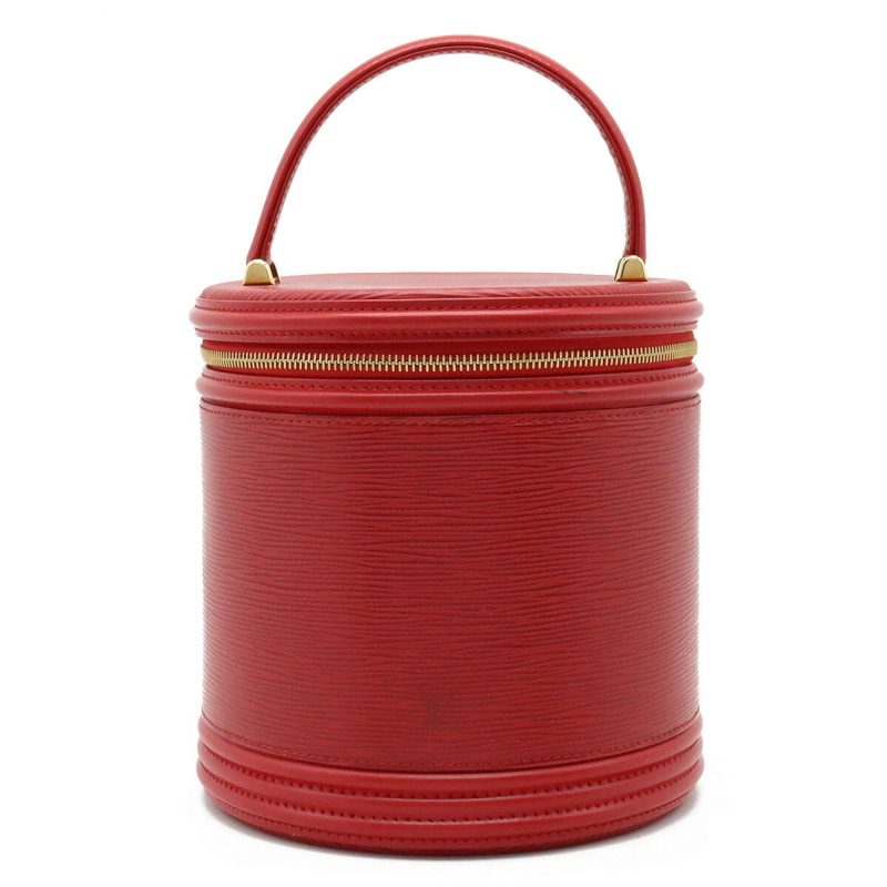 LOUIS VUITTON Epi Cannes Handbag Vanity Bag Leather Red Castilian M48037 - Logoexplore