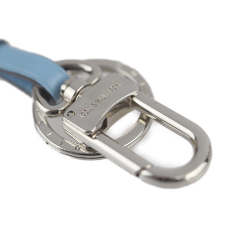 LOUIS VUITTON City Steamer Keychain MP1786 Leather Black Light Blue Bag Charm Key Ring - Logoexplore - Image 7