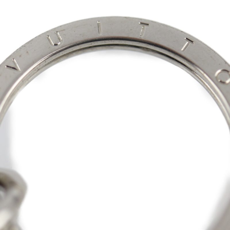 LOUIS VUITTON Dreaming Charms Keychain MP1776 Metal Leather Silver Navy Key Ring - Logoexplore - Image 7