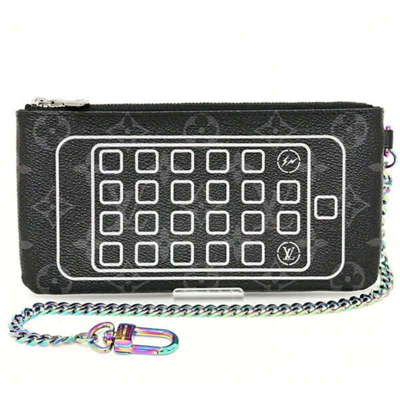 LOUIS VUITTON Fragment Collaboration iPhone Pouch M64433 Black Gray Rainbow - Logoexplore