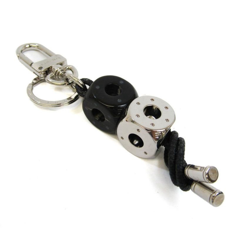 LOUIS VUITTON Damier Graphite Portocray Dice M66735 Keyring [Damier Graphite,Noir,Silver] - Logoexplore