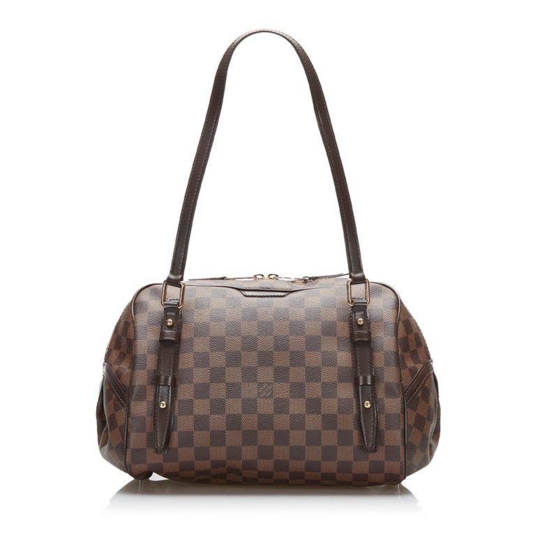 LOUIS VUITTON Damier Rivington GM Handbag Shoulder Bag N41158 Brown PVC Leather Women's - Logoexplore