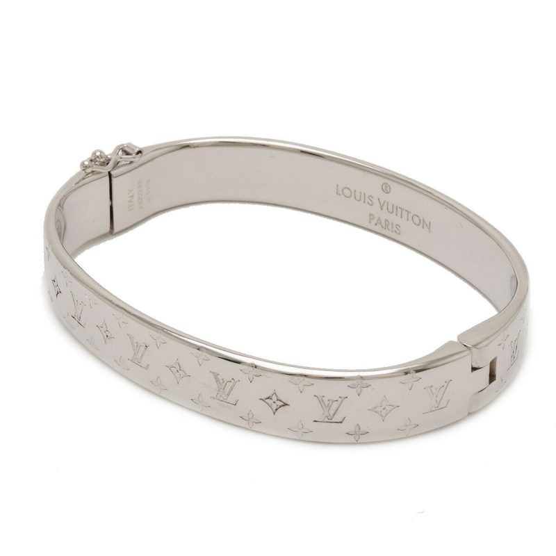 LOUIS VUITTON Cuff Nanogram Bangle Bracelet #S S Size Metal Silver Color M00249 - Logoexplore - Image 2