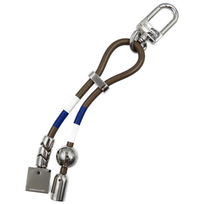 LOUIS VUITTON Cottage MP1685 Leather Metal Gray Blue White Charm Keychain - Logoexplore - Image 2