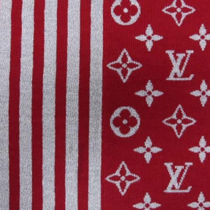 LOUIS VUITTON Escharpe Monogram Stripes muffler red x gray blue - Logoexplore - Image 8