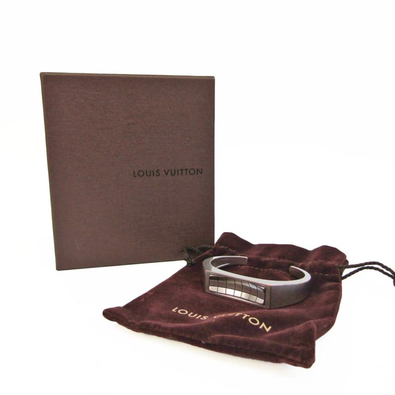LOUIS VUITTON Damier Stainless Steel Bangle Silver - Logoexplore - Image 8