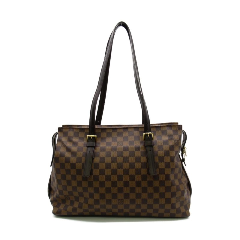 LOUIS VUITTON Chelsea Tote Bag Brown Ebene Damier PVC coated canvas N51119 - Logoexplore - Image 2