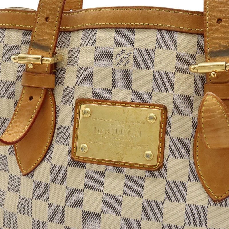 LOUIS VUITTON Damier Azur Hampstead MM Tote Bag Shoulder N51206 - Logoexplore - Image 9