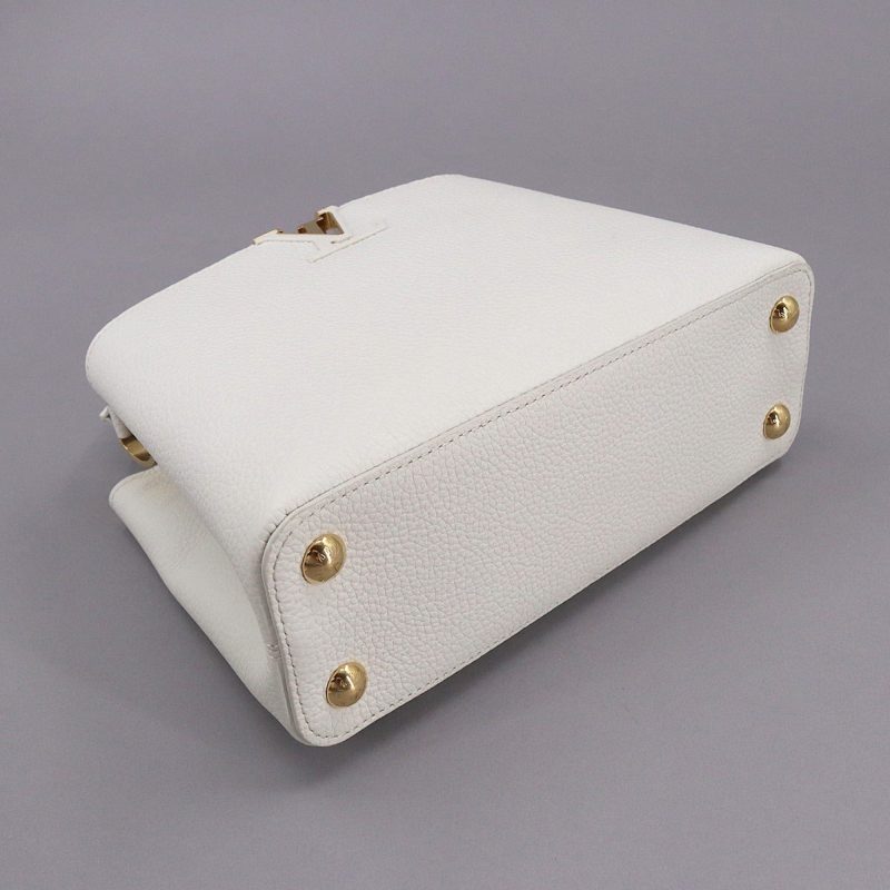 LOUIS VUITTON Capucines BB 2way Hand Shoulder Bag Taurillon Leather Snow White M55832 RFID - Logoexplore - Image 4