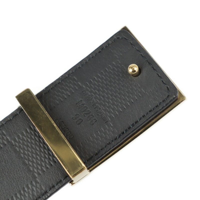 LOUIS VUITTON Centure Damier Plate Belt M0268U Notation Size 90 Canvas Infini Ebene Brown Black Reversible - Logoexplore - Image 3