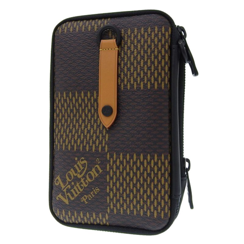 Louis Vuitton Damier Ebene Giant Double Phone Pouch Shoulder Bag Tortoise N40377 - Logoexplore - Image 2
