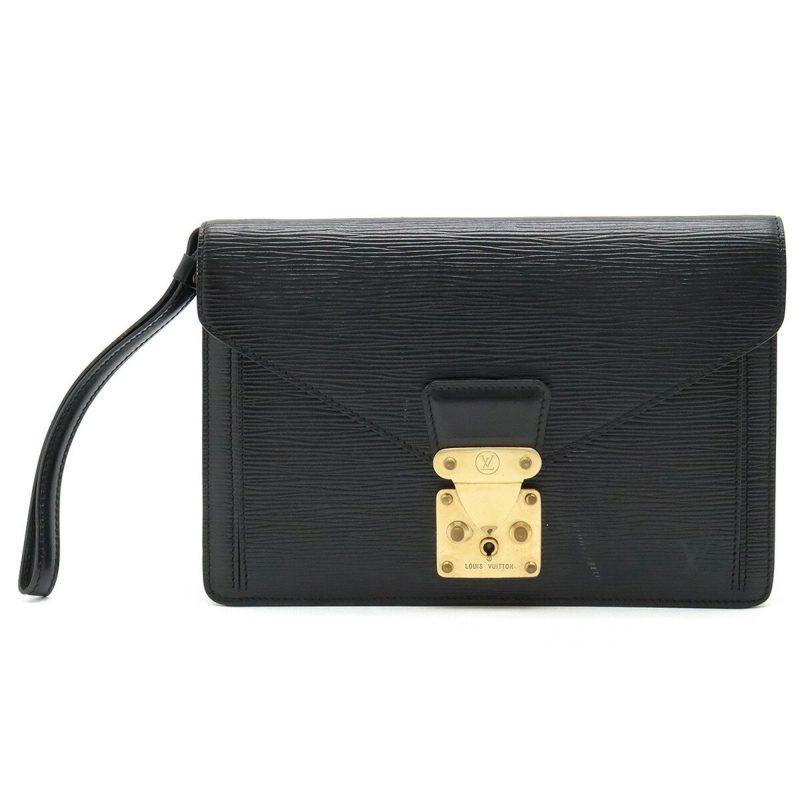 LOUIS VUITTON Epi Pochette Serie Dragonne Second Bag Noir Black Key Missing M52612 - Logoexplore