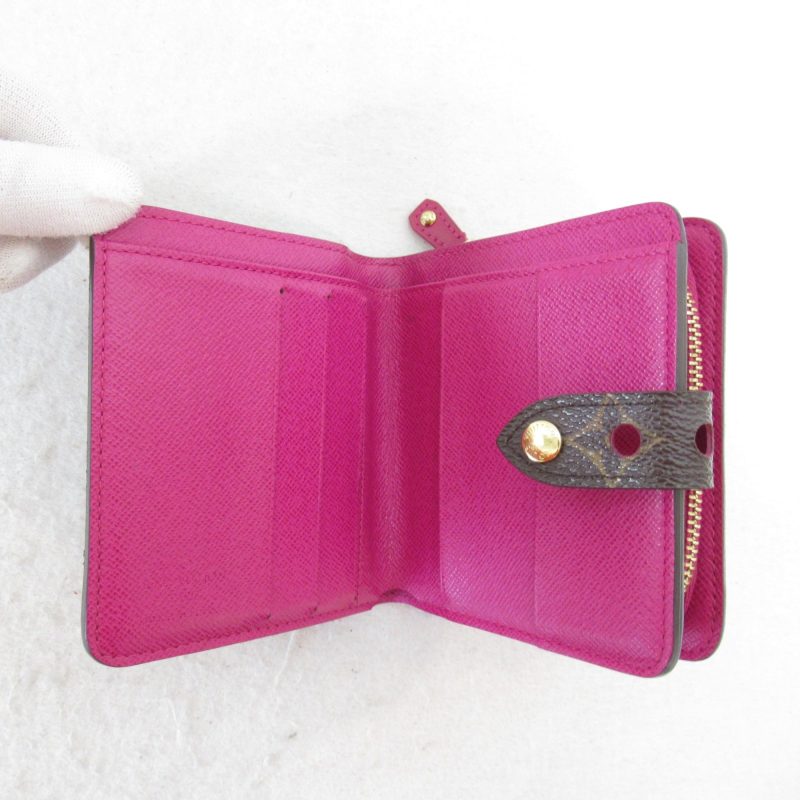LOUIS VUITTON Compact Zip Round Wallet Brown Fuschia PVC coated canvas M95188 - Logoexplore - Image 5
