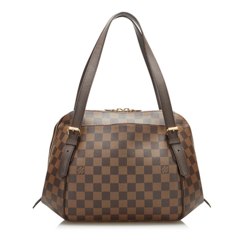 LOUIS VUITTON Damier Belem MM Handbag Shoulder Bag N51174 Brown PVC Leather Women's - Logoexplore