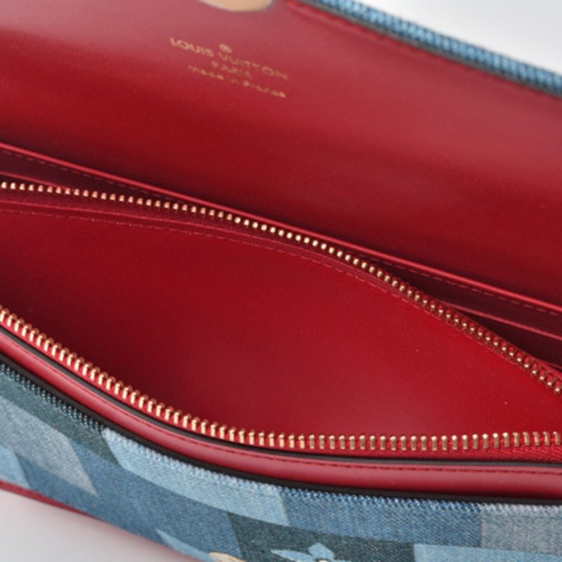 Louis Vuitton Chain Wallet Shoulder Bag LOUIS VUITTON FLORE CHAIN WALLET M69036 Denim Monogram - Logoexplore - Image 8