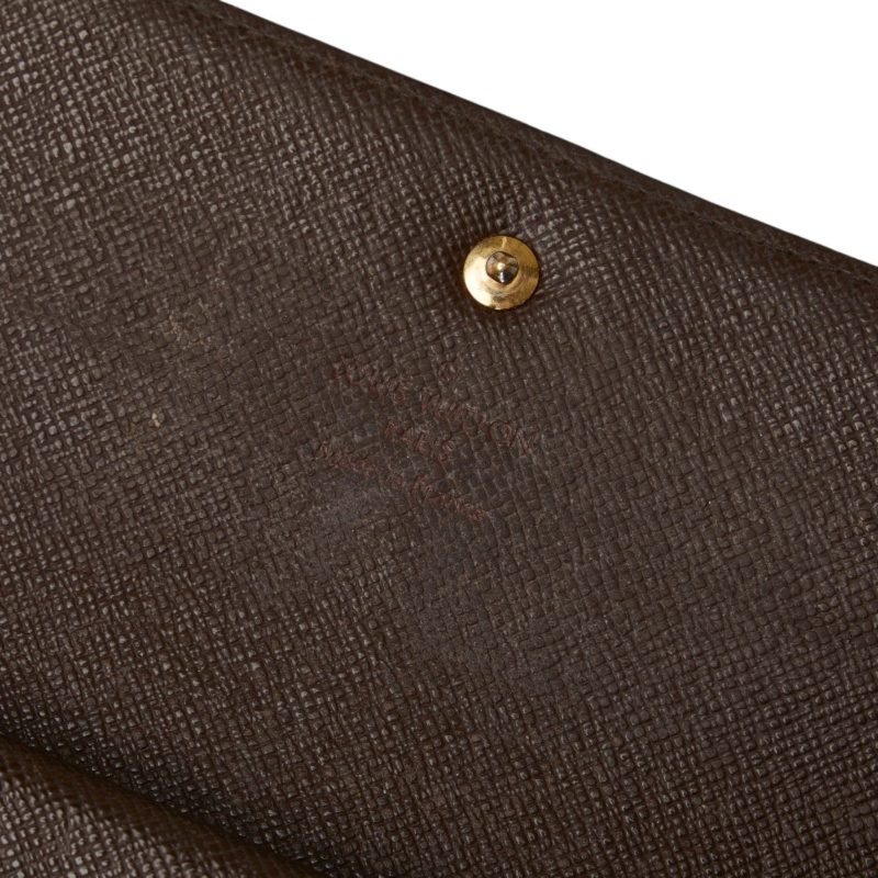 LOUIS VUITTON Damier Portefeuille International Long Wallet N61217 Ebene Brown PVC Leather Women's - Logoexplore - Image 9