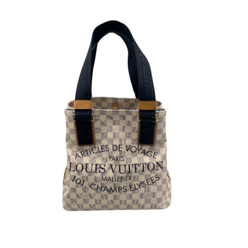 LOUIS VUITTON Damier Azur Plan Soleil Cover PM Tote Bag N41179 Ivory - Logoexplore - Image 4