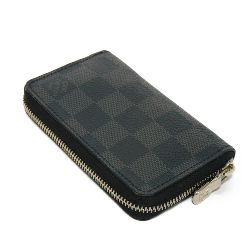 LOUIS VUITTON Coin Case Zippy Purse Logo Black New Round Zipper Damier Graphite N63076 Men's Wallet - Logoexplore - Image 4