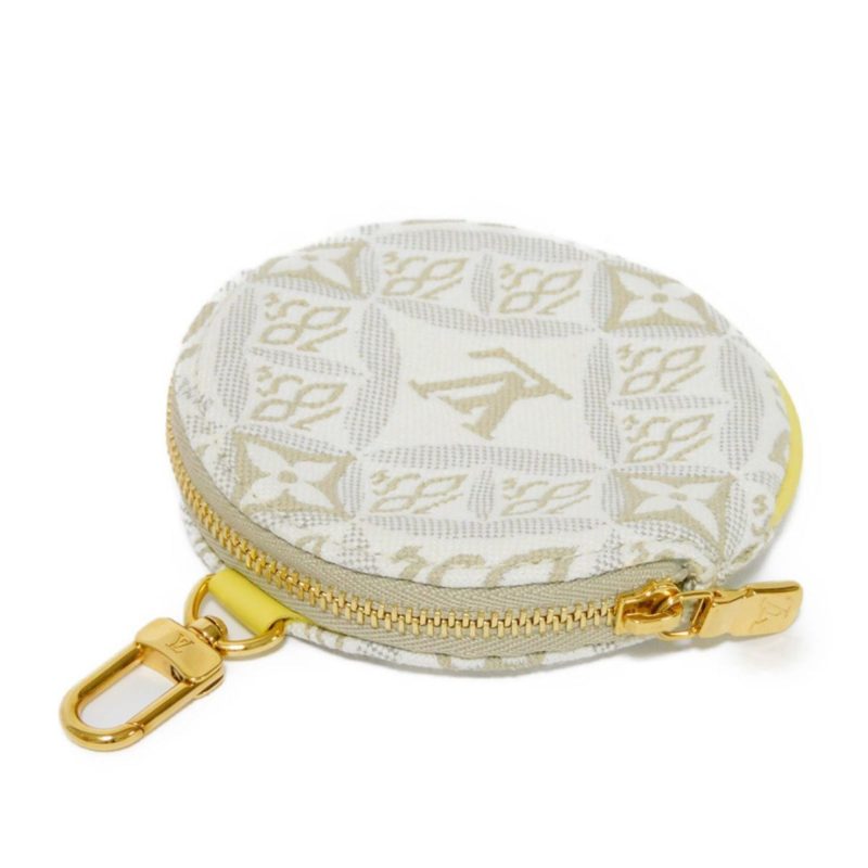 LOUIS VUITTON Coin Case Portomone Long Round Ecru Jaune Yellow Monogram Jacquard SINCE 1854 M81173 Men's Women's Wallet - Logoexplore - Image 4