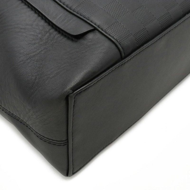 LOUIS VUITTON Damier Infini Cava Voyage Tote Bag Shoulder Leather Onyx Black N41493 - Logoexplore - Image 3