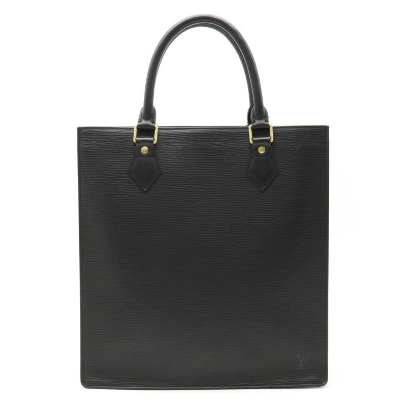 LOUIS VUITTON Epi Sac Pla PM Tote Bag Handbag Square Leather Noir Black M52742 - Logoexplore