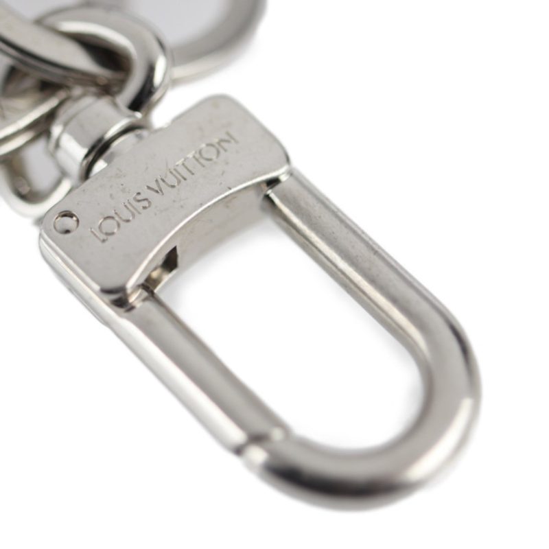 LOUIS VUITTON Dreaming Charms Keychain MP1776 Metal Leather Silver Navy Key Ring - Logoexplore - Image 6