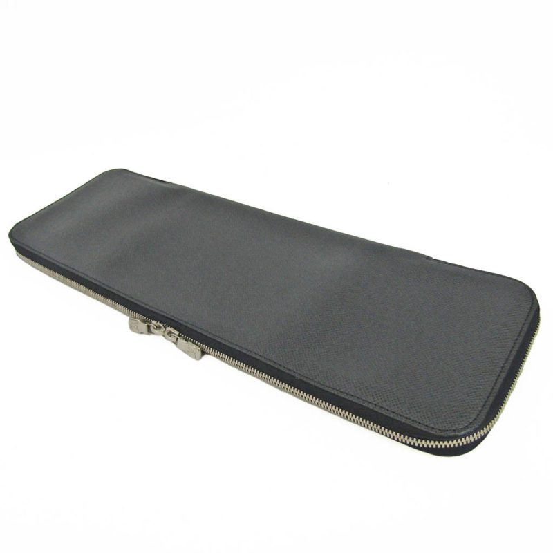 LOUIS VUITTON Etui 5 Cravat Tie Case M30302 Men's Cravat Taiga Leather Black - Logoexplore - Image 2