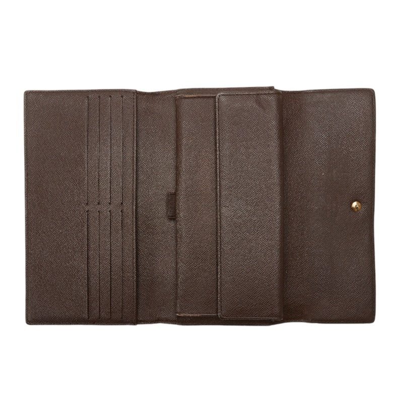 LOUIS VUITTON Damier Portefeuille International Long Wallet N61217 Ebene Brown PVC Leather Women's - Logoexplore - Image 5
