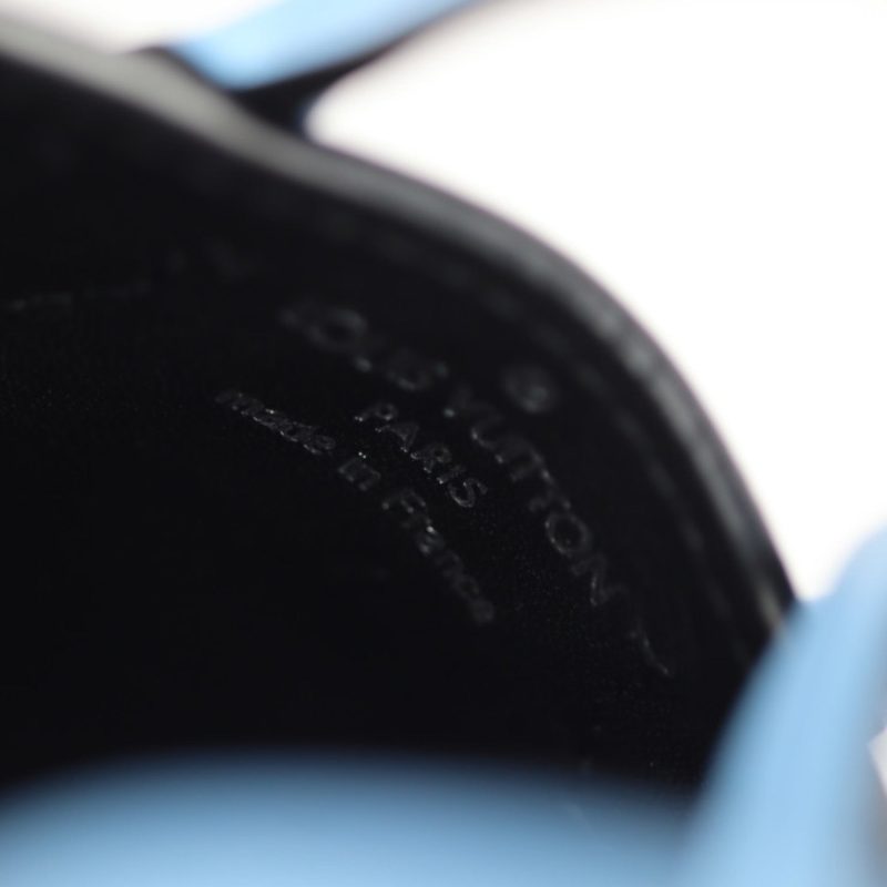 LOUIS VUITTON City Steamer Keychain MP1786 Leather Black Light Blue Bag Charm Key Ring - Logoexplore - Image 3