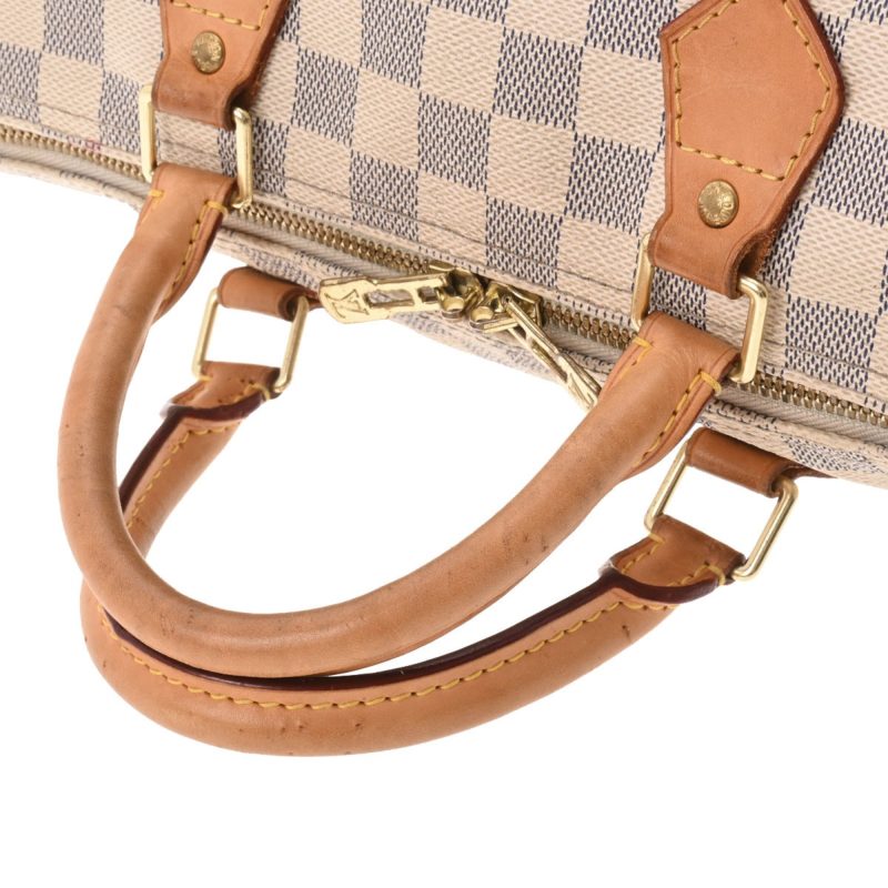 LOUIS VUITTON Damier Azur Speedy Bandouliere 30 Made in USA White N41001 Women's Handbag - Logoexplore - Image 3