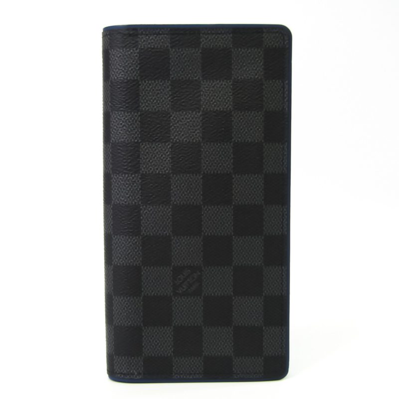 Louis Vuitton Damier Graphite Brazza Wallet N63266 Neptune Men's Damier Graphite Long Wallet (bi-fold) Blue - Logoexplore