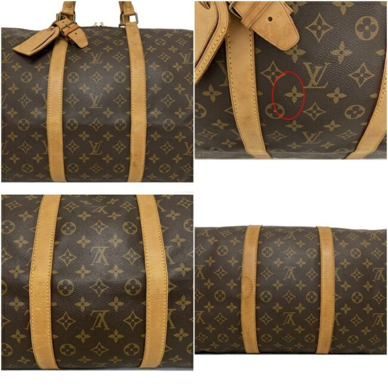 Louis Vuitton Boston Bag Keepol 55 Brown Beige Monogram M41424 Nume MI0951 LOUIS VUITTON Handbag Unisex Louis Vuitton - Logoexplore - Image 8