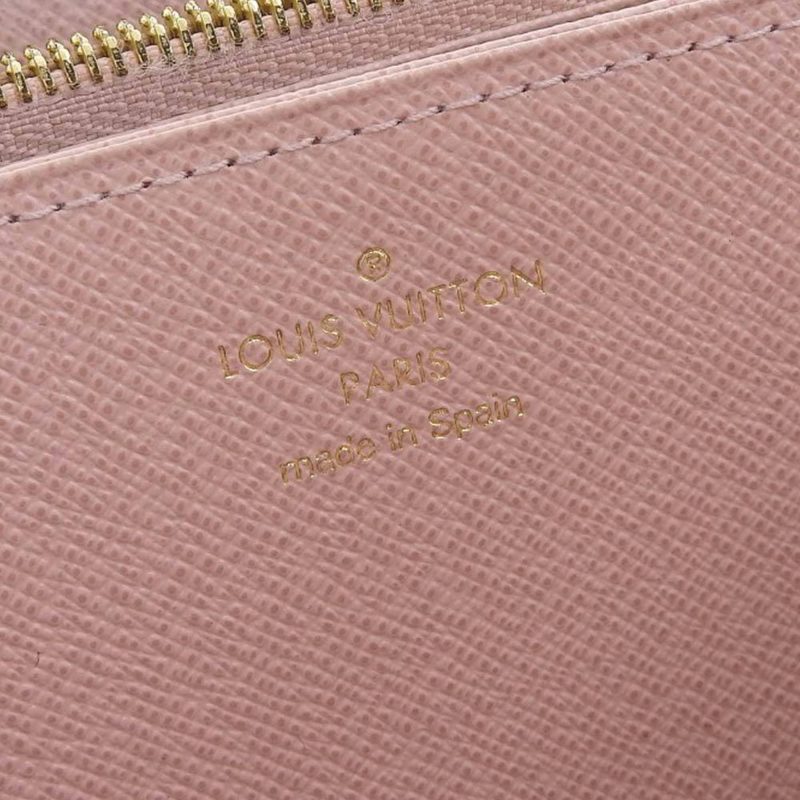 LOUIS VUITTON Damier Zippy Round Long Wallet Ebene Rose Ballerine N60046 - Logoexplore - Image 9