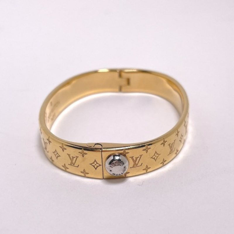 LOUIS VUITTON Cuff Nanogram Monogram S Size M00251  Gold Bracelet LV - Logoexplore - Image 2