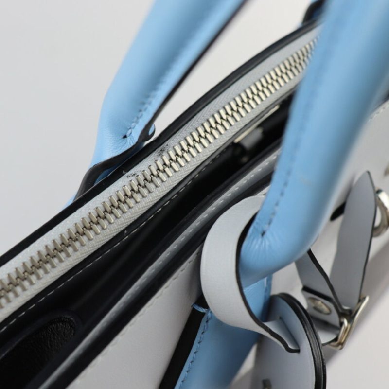 Louis Vuitton City Steamer MM Handbag M42435 Leather Black Gray Blue Silver Hardware 2WAY Shoulder Bag Tote - Logoexplore - Image 9