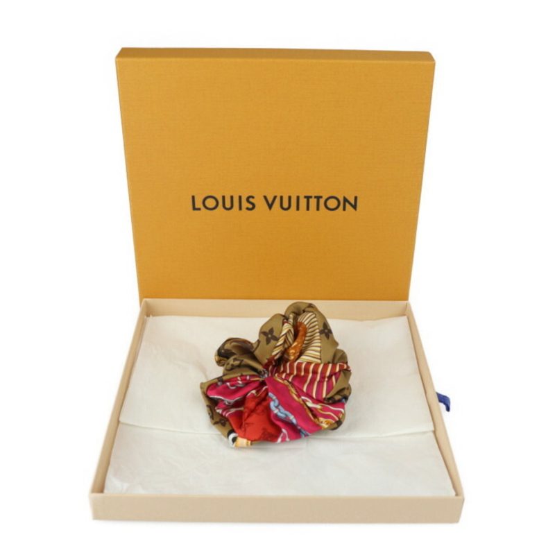 LOUIS VUITTON Chou Toro Shoe Other Fashion Goods M76954 Silk Brown Series Pink Multicolor Gold Metal Fittings Hair Rubber Accessory Ornament Clip LV Circle - Logoexplore - Image 8