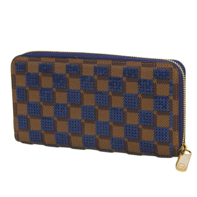 LOUIS VUITTON Damier Payette Sequins Zippy Wallet Round Zipper Long N63172 Brown/Blue Women's - Logoexplore - Image 2