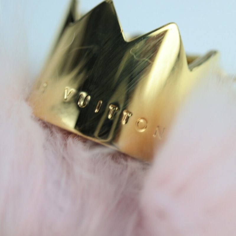 LOUIS VUITTON Fluffy Keychain M67371 Rabbit Fur Metal Rose Claire Bag Charm - Logoexplore - Image 6