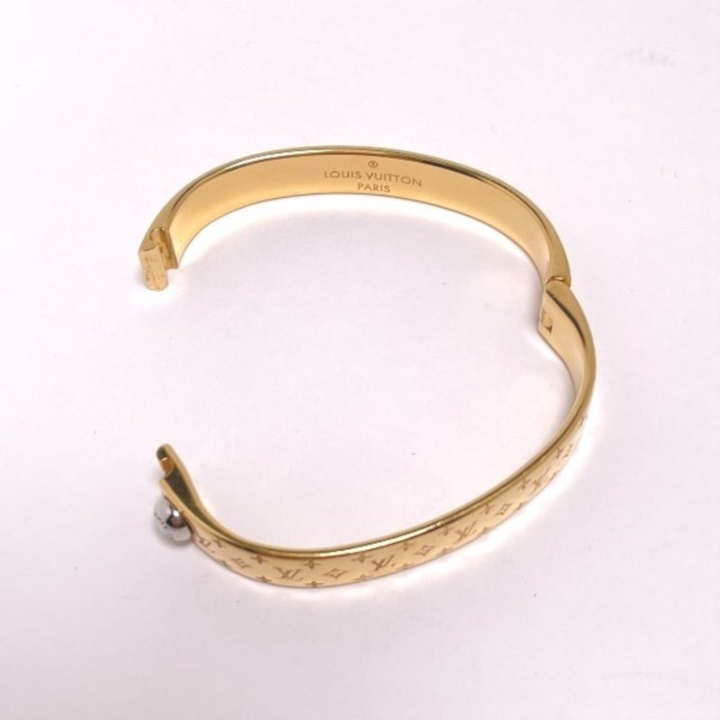 LOUIS VUITTON Cuff Nanogram Monogram S Size M00251  Gold Bracelet LV - Logoexplore - Image 8