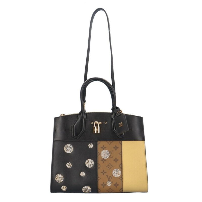 LOUIS VUITTON City Steamer MM Monogram Reverse Shoulder Bag Calf M43406 Black Women's - Logoexplore