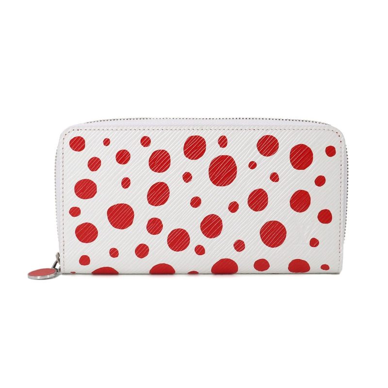 LOUIS VUITTON Epi Infinity Dot LVxYK Zippy Wallet Long Leather White Red M81961 RFID - Logoexplore
