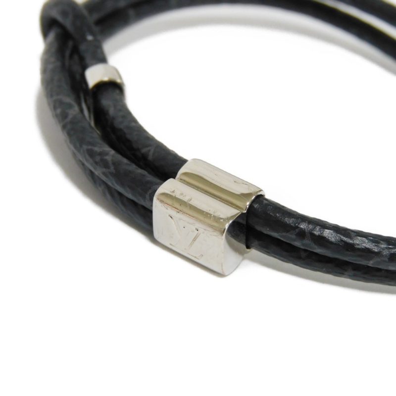 LOUIS VUITTON Bracelet LV Slide Logo Initial Flower Black Monogram Eclipse M8075Z Men's Accessories Jewelry - Logoexplore - Image 5